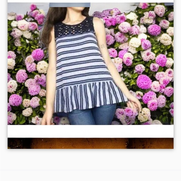 Free People Tops - Free People Molly’s Retro Peplum Top -Blue on blue - detail !!😍 Sz Sm-M NWOT​​